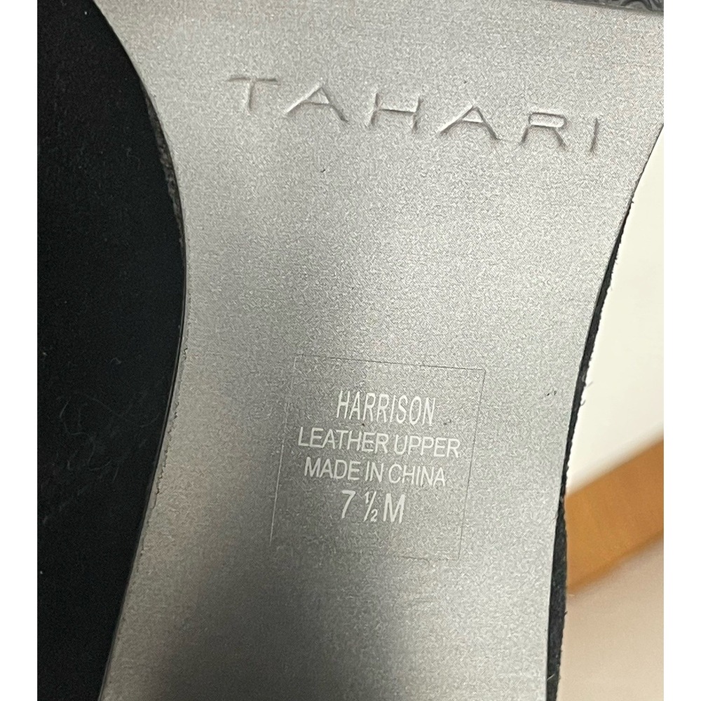 Tahari Harrison Black Suede‎ Knee High Boots Heel Round Toe Womens 7.5 NEW - Picture 6 of 8